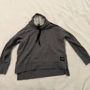 Calvin Klein Performance Crop Pullover Sweatshirt Cowl Neck Womens Small Grey